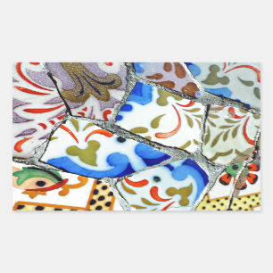 Adesivo Retangular Azulejos do mosaico Guell Park