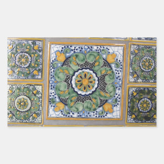 Adesivo Retangular Azulejos mexicanos do estilo Talavera