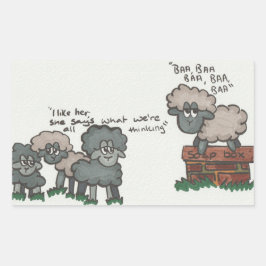 Adesivo Retangular Baa, Baa, Baa