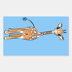 Adesivo Retangular Baby Giraffe - azul