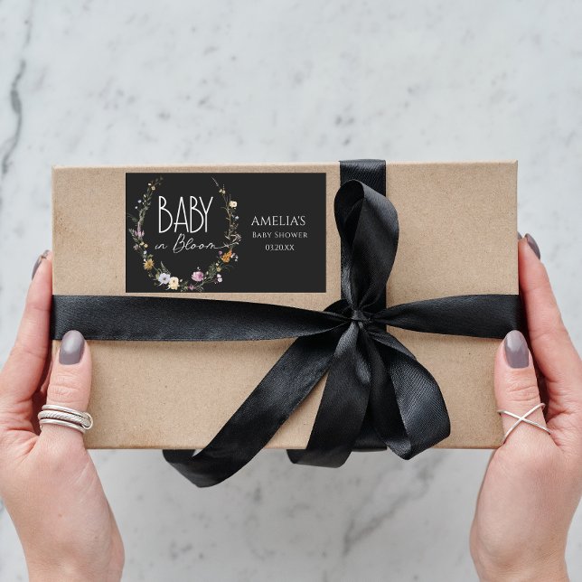 Adesivo Retangular Baby In Bloom Chic Black Modern (Criador carregado)