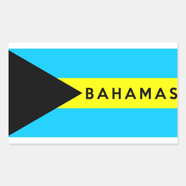 Adesivo Retangular bahamas símbolo do país símbolo nome texto (Frente)