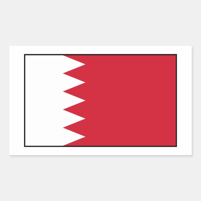Adesivo Retangular Bahrein - Bandeira do Bahrein (Frente)