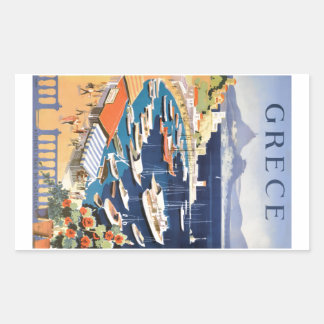Adesivo Retangular Baía de Grécia Atenas de 1955, Poster de viagens d