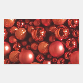 Adesivo Retangular Balas Vermelhas de decoração de Natal