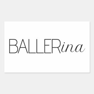 Adesivo Retangular "Baller" Bailarina