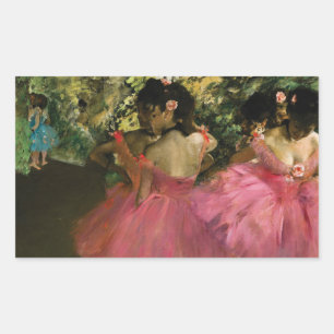 Adesivo Retangular Ballerinas a rosa por Edgar Degas