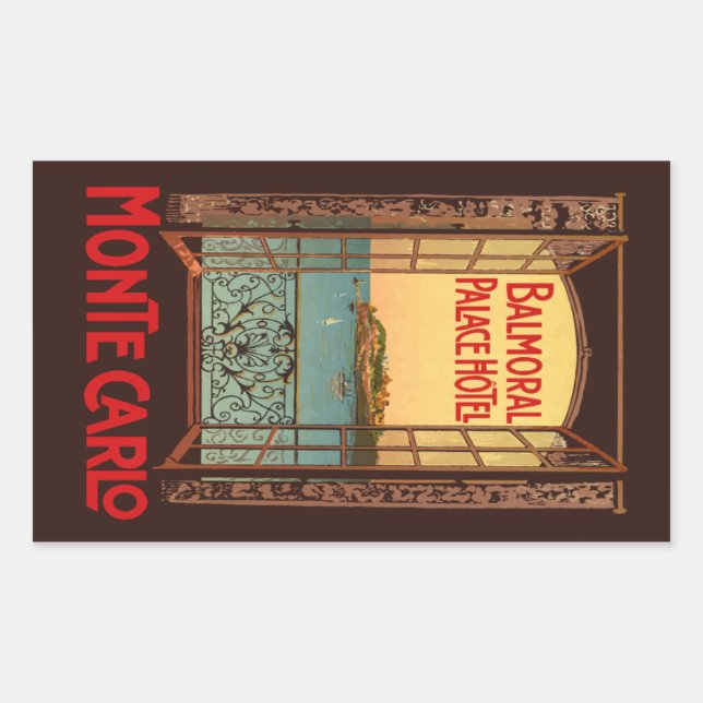 Adesivo Retangular Balmoral Hotel de luxo Hotel (Cobrição Carlo) (Frente)