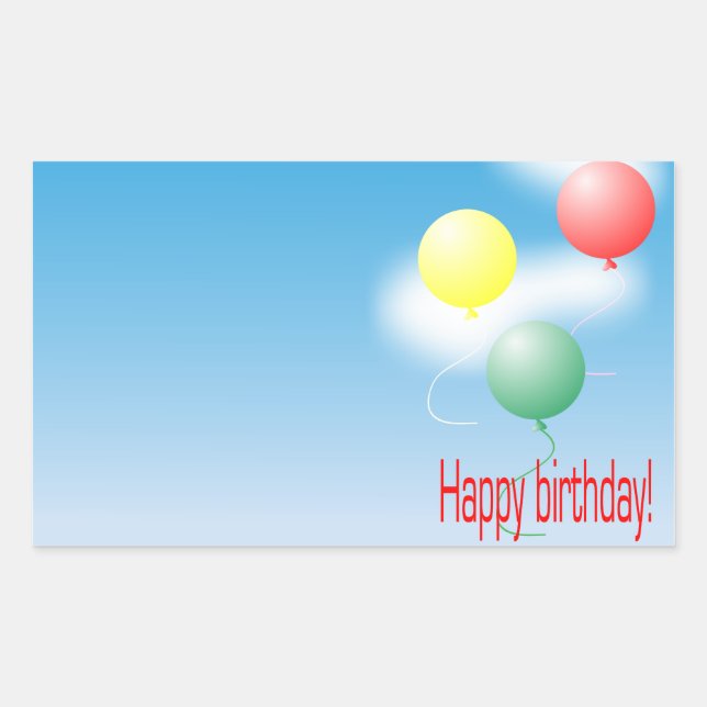 Adesivo Retangular Balões de ar coloridos (Frente)