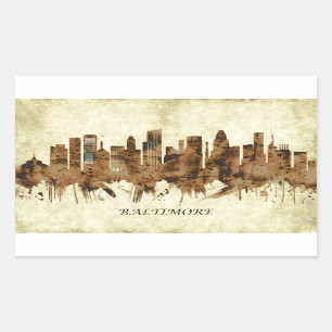 Adesivo Retangular Baltimore Maryland Cityscape