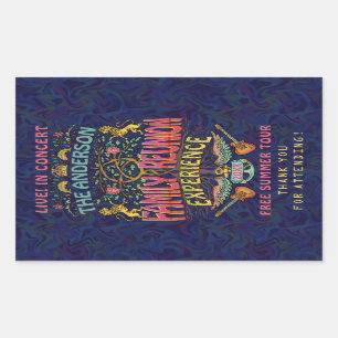 Adesivo Retangular Banda de Reunião da Família Retro 70 Concertos Obr