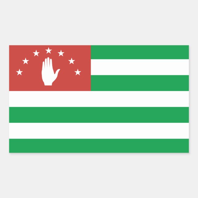 Adesivo Retangular Bandeira Abcásia Patriótica (Frente)