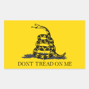 Adesivo Retangular Bandeira Amarela Clássica de Gadsden Não Pise em M