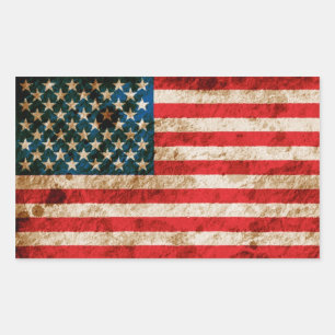 Adesivo Retangular Bandeira americana áspera