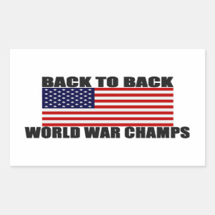 Adesivo Retangular Bandeira americana de volta aos campeões traseiro
