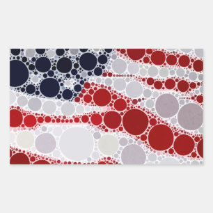Adesivo Retangular Bandeira Americana Patriótica Única