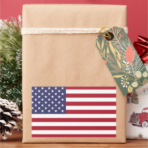 Adesivo Retangular Bandeira americana vermelha branca e azul 4 de jul