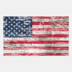 Adesivo Retangular Bandeira Americana Vestida e algemada