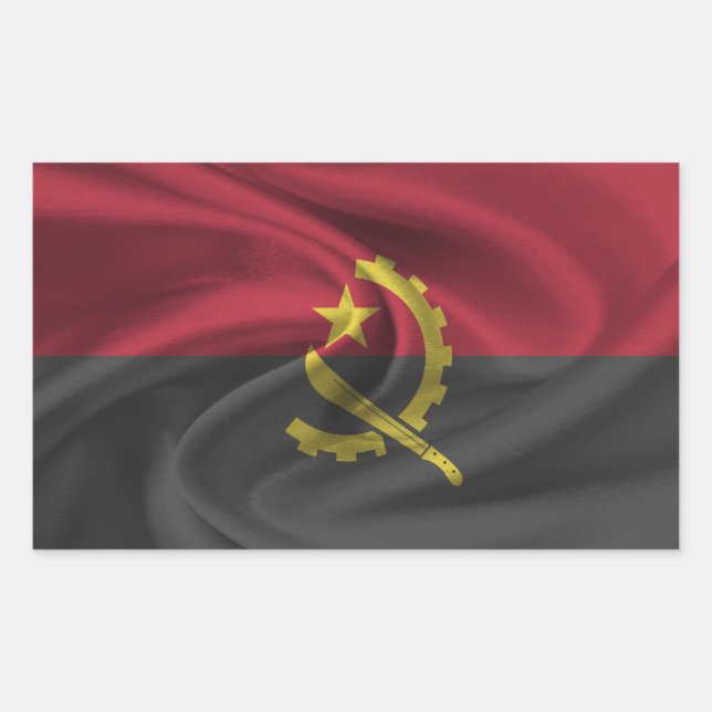 Adesivo Retangular Bandeira Angola (Frente)