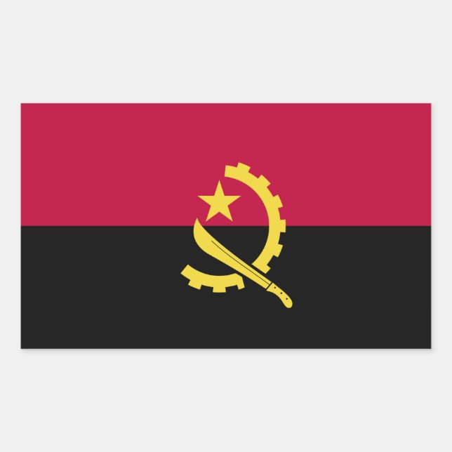 Adesivo Retangular Bandeira Angola (Frente)