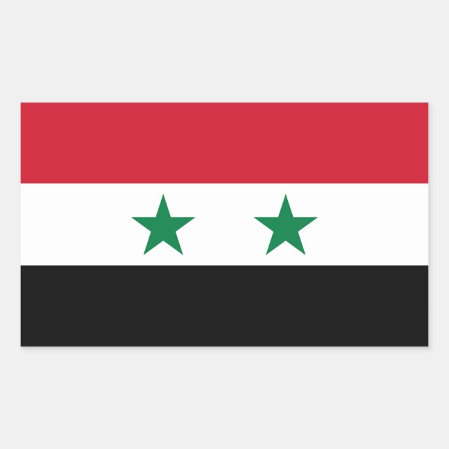 Adesivo Retangular Bandeira antiga da Síria (Frente)