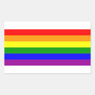 Adesivo Retangular Bandeira Arco-Íris do Orgulho Gay