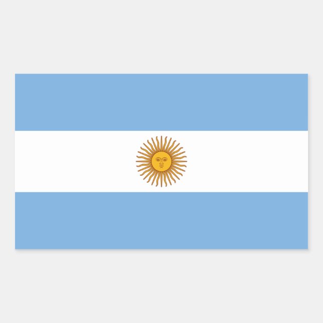 Adesivo Retangular Bandeira Argentina/Argentina (Frente)