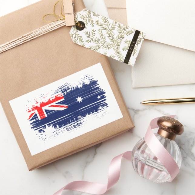 Adesivo Retangular bandeira australiana (Presentear)