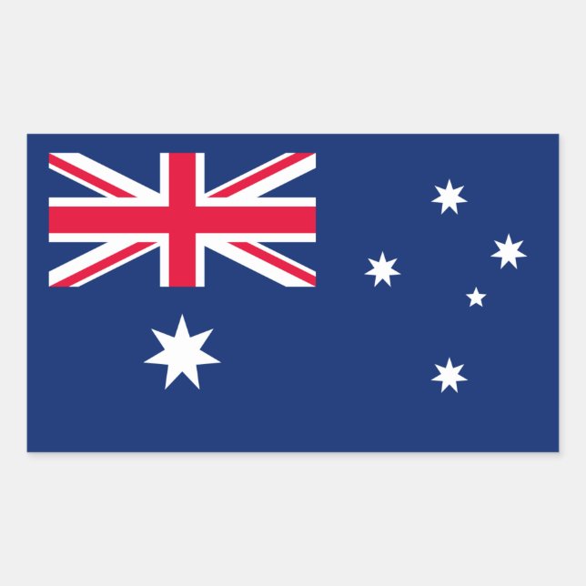 Adesivo Retangular Bandeira australiana, Bandeira da Austrália (Frente)
