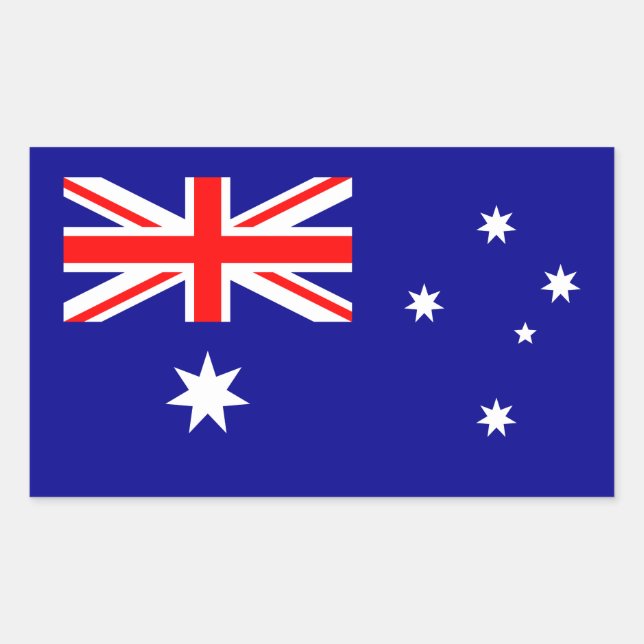 Adesivo Retangular Bandeira Australiana Patriótica (Frente)