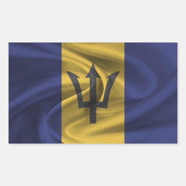 Adesivo Retangular Bandeira Barbados (Frente)