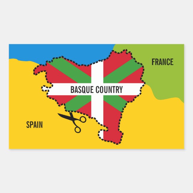 Adesivo Retangular bandeira basca Ikurriña, Independência do País Bas (Frente)