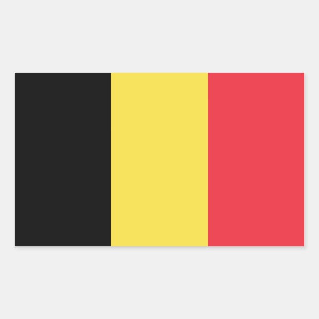 Adesivo Retangular Bandeira Bélgica/Bélgica (Frente)