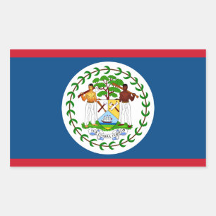 Adesivo Retangular Bandeira Belize/Belizean