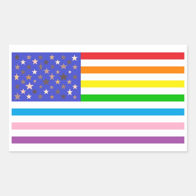 Adesivo Retangular Bandeira Bonita dos EUA (Frente)