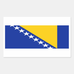 Adesivo Retangular Bandeira Bosnian//Herzegovinian de Bósnia e de