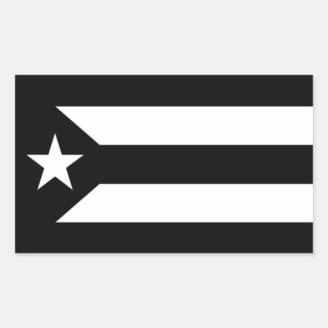 Adesivo Retangular Bandeira Branca de Resistência de Porto Rico (Frente)