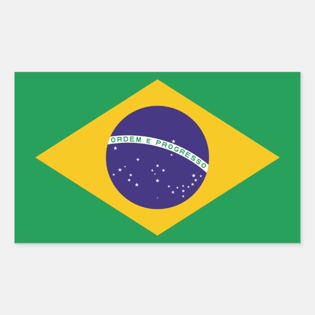 Adesivo Retangular bandeira brasileira (Frente)