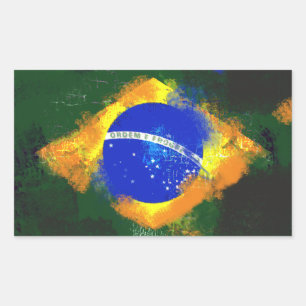 Adesivo Retangular Bandeira brasileira BR Brasil