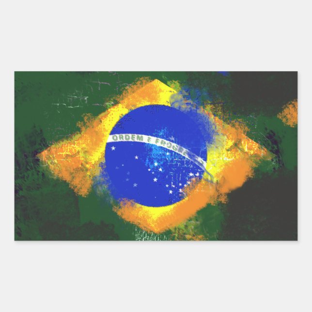 Adesivo Retangular Bandeira brasileira BR Brasil (Frente)