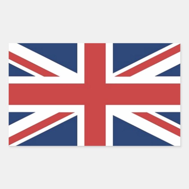 Adesivo Retangular Bandeira Britânica (Frente)