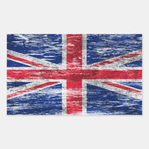 Adesivo Retangular Bandeira britânica arrastada e vestida