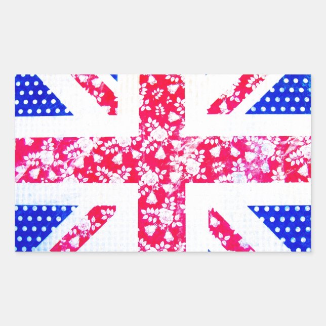 Adesivo Retangular Bandeira Britânica Custa (Frente)