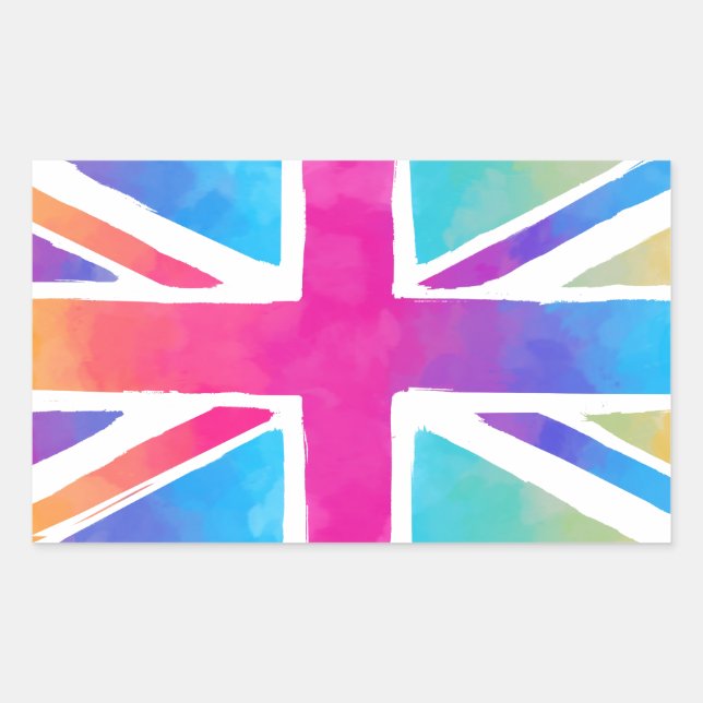 Adesivo Retangular Bandeira Britânica Custa (Frente)