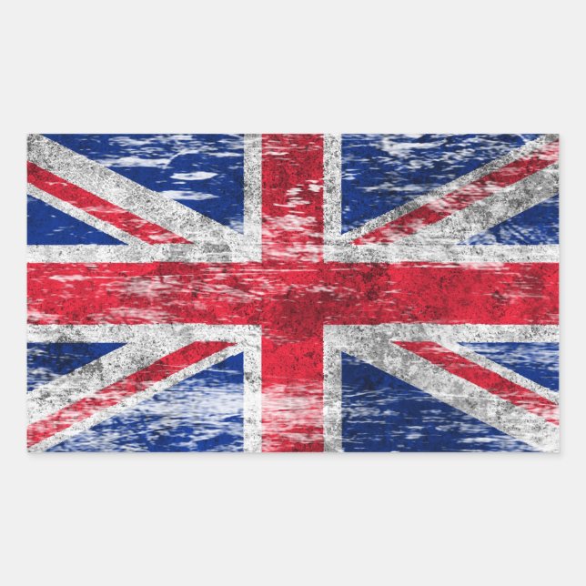 Adesivo Retangular Bandeira britânica Vestida e algemada (Frente)