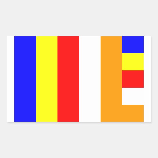 Adesivo Retangular Bandeira Budista (Frente)