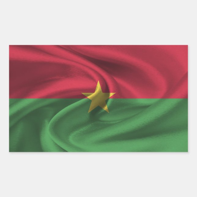 Adesivo Retangular Bandeira Burkina Faso (Frente)
