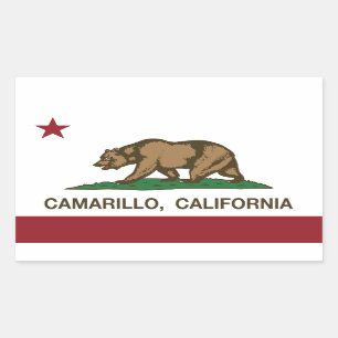 Adesivo Retangular Bandeira Camarillo do estado de Califórnia
