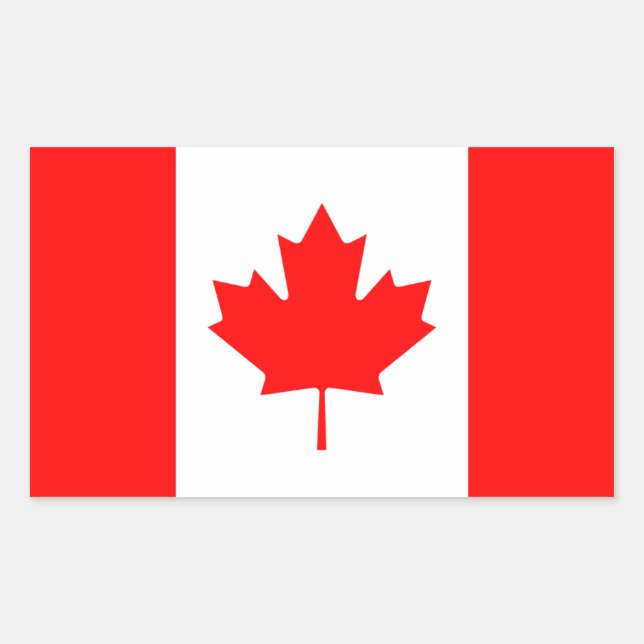 Adesivo Retangular Bandeira Canadá/Canadá (Frente)