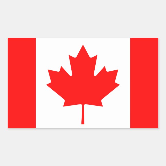 Adesivo Retangular Bandeira canadense (Frente)